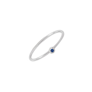 joyeria, plata, anillo, delgado, solitario mini, azul