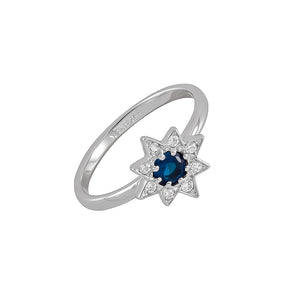 joyeria, plata, anillo, azul, flor