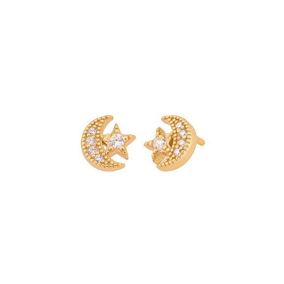 plata, joyeria, lunas, estrellas, baño de oro, aretes, broqueles, argentia wow