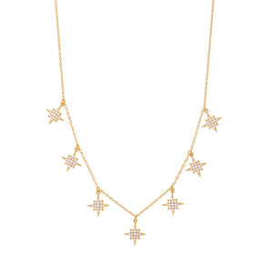 plata, joyeria, collar, baño de oro, estrellas
